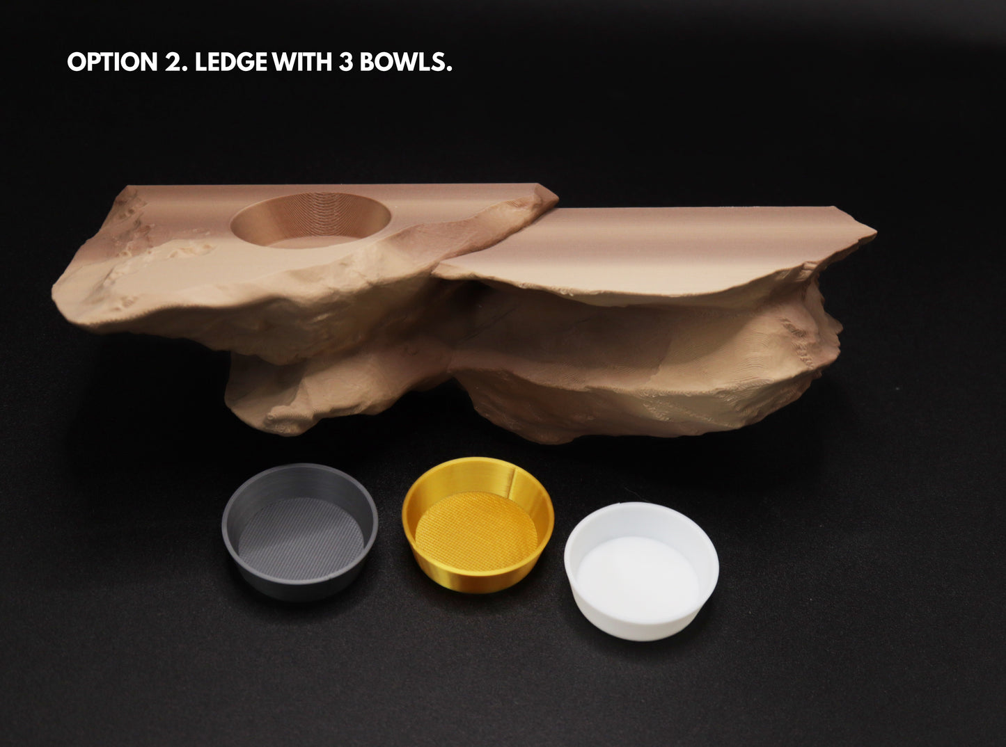 Magnetic Rocky Gecko Food Ledge, Bowls & Spoon Kit
