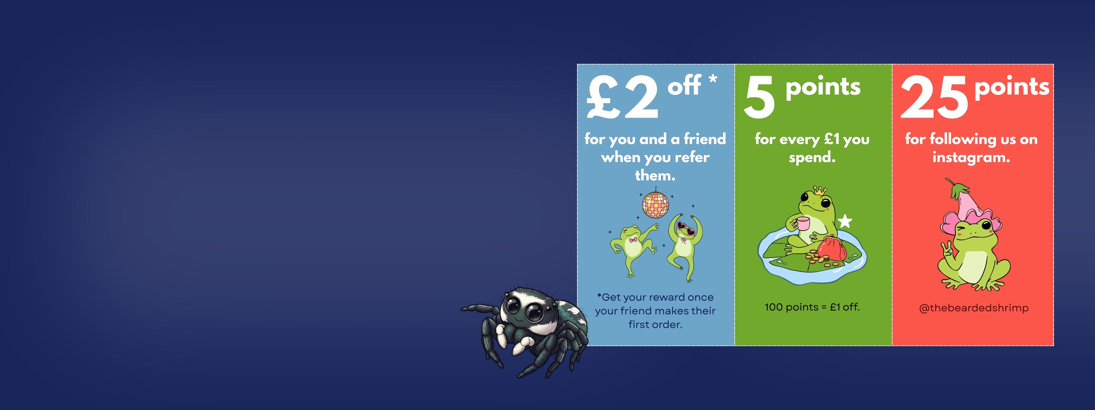 Promotional poster with cartoon characters and text on a blue background