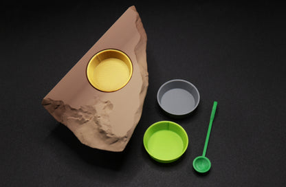 Magnetic Rocky Gecko Food Ledge, Bowls & Spoon Kit