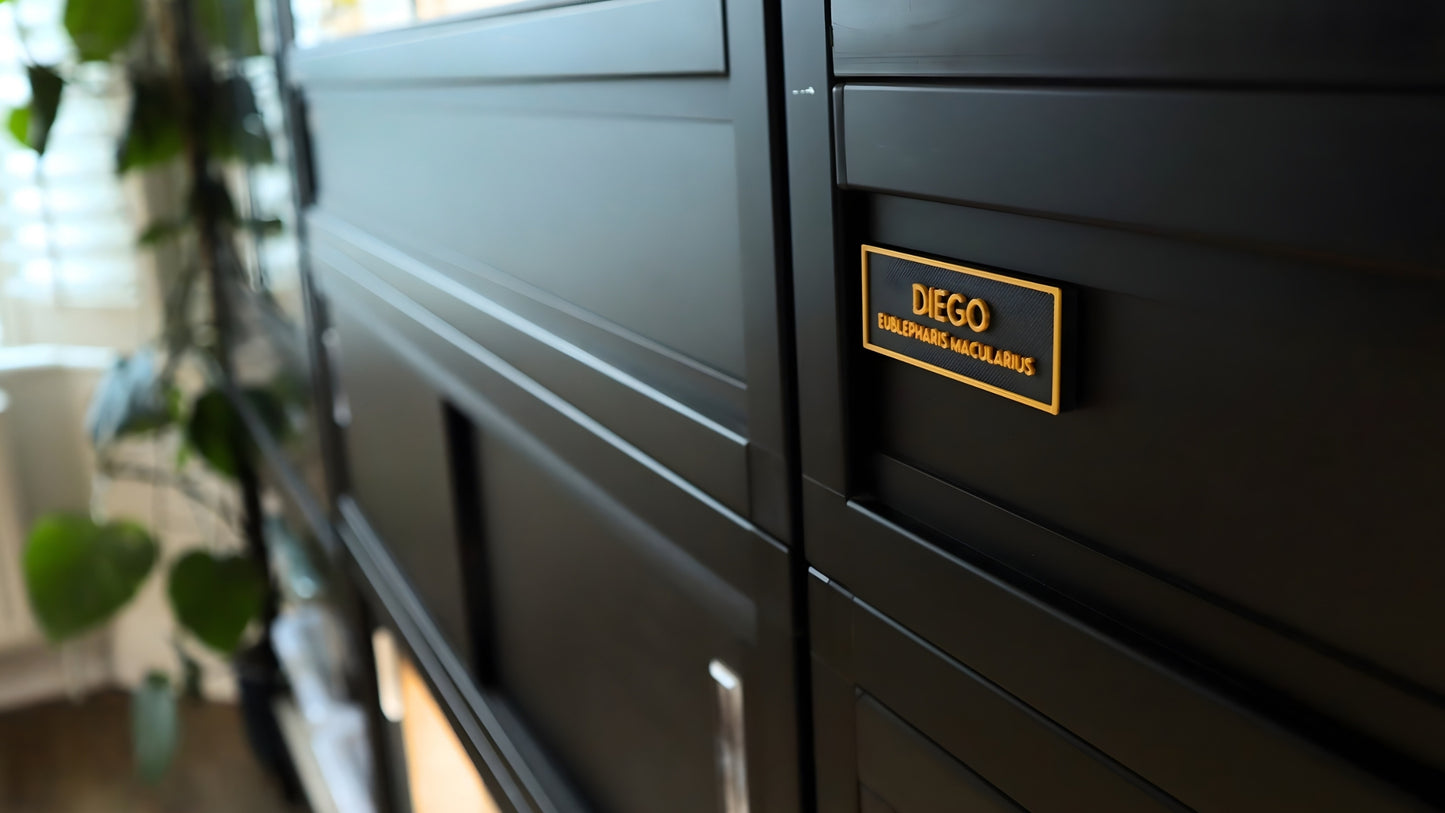 Personalised Self-Adhesive Vivarium Sign